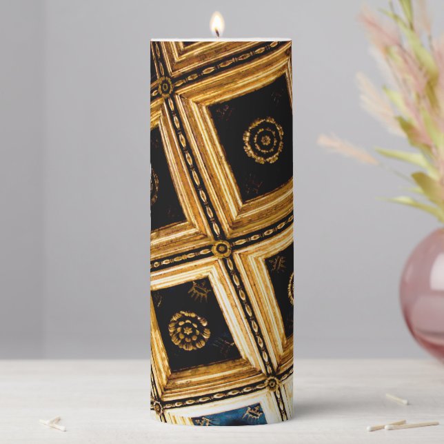 Black and Gold Pillar Candle (In Situ)