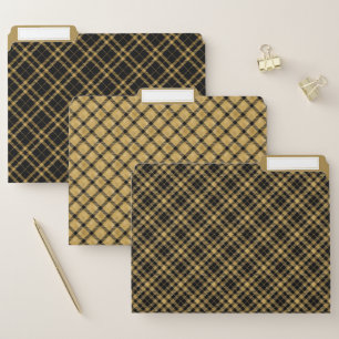 Black and Gold Plaid File Folder