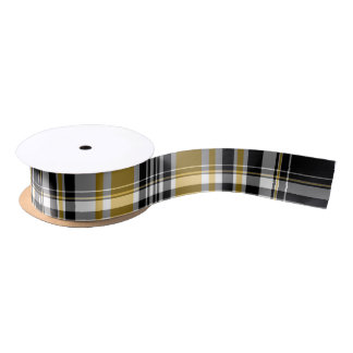 Black and Gold Plaid Ribbon