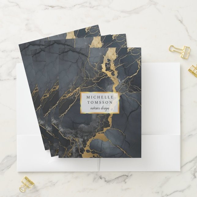 Black and Gold Pocket Folder (In Situ)