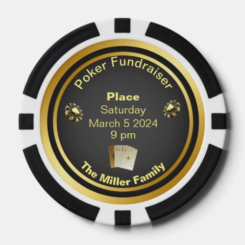 Black and Gold Poker Fundraiser Poker Chips