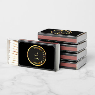 Black and Gold Poker Night Entertaining Detail Matchboxes