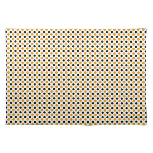 Black and gold polka dots cloth placemat