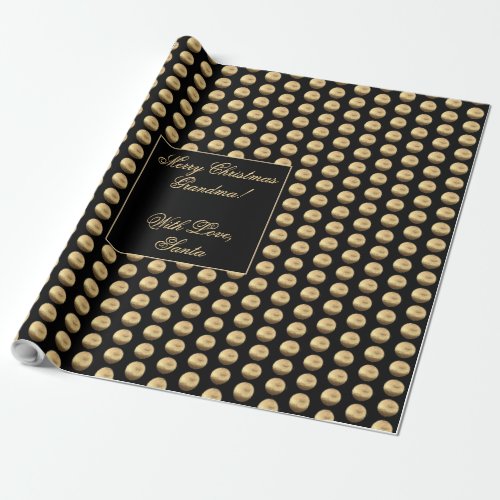 Black and Gold Polka Dots Pattern Elegant Chic Wrapping Paper