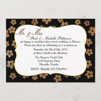 Black and Gold Post Wedding Reception Invitation