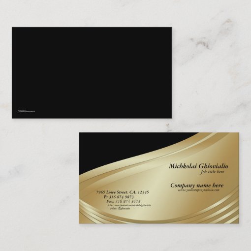 Black and Gold Professional Business Card | Zazzle