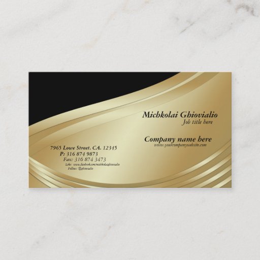 Customizable Black and Gold Professional Business Card