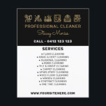 Black And Gold Professional Cleaner Services Flyer<br><div class="desc">Modern black and gold professional cleaner services flyer</div>