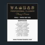 Black And Gold Professional Cleaner Services Flyer<br><div class="desc">Modern black and gold professional cleaner services flyer</div>