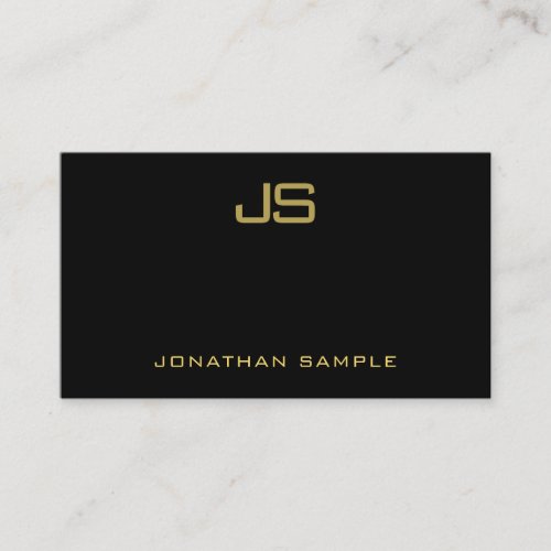 Black And Gold Professional Modern Monogram Business Card