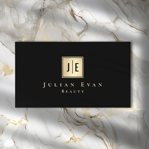 Black and Gold Professional Monogram Business Card