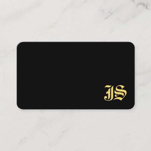 Black And Gold Professional Monogram Template Business Card