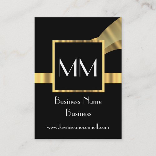 Black and gold professional monogrammed business card