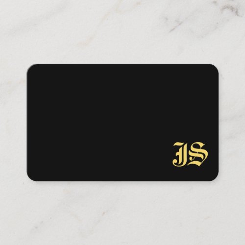 Black And Gold Professional Monogrammed Classic Business Card