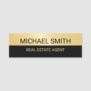 Black and Gold Professional Personalized Name Tag