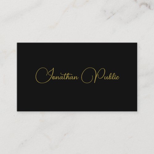 Black And Gold Professional Template Typography Business Card