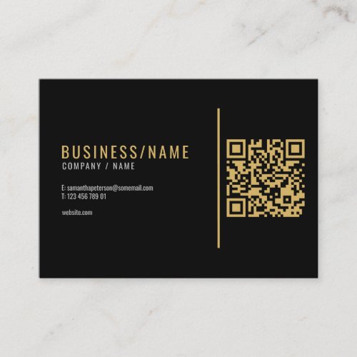 Black and gold  QR code business card