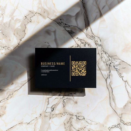 Black and gold  QR code business card