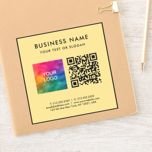 Black And Gold QR Code Business Logo Text Medium Sticker
