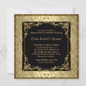 Black and Gold Quinceanera Invitation (Back)
