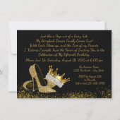 Black and Gold Quinceanera Invitations (Back)