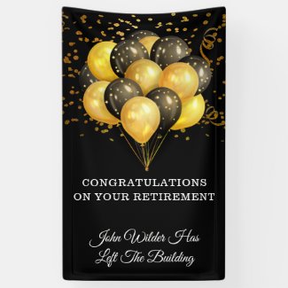 Black And Gold Retirement Banner