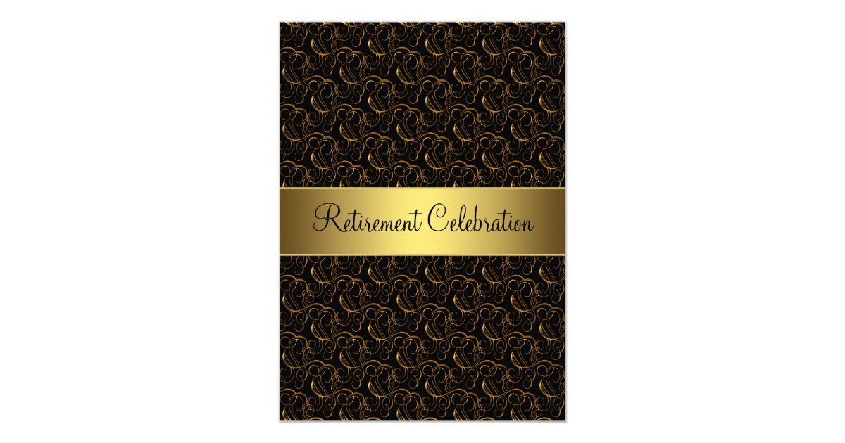 Black and Gold Retirement Party Card | Zazzle.com Black and Gold Retirement Party Card | Zazzle.com