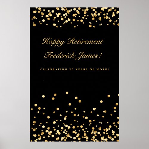Black And Gold Retirement Party Sign Retirement Poster