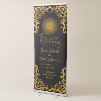 Black and Gold Retractable Banner