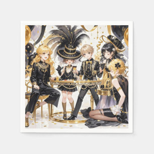 Black and gold, Rich luxury, Moulin rouge style Napkins