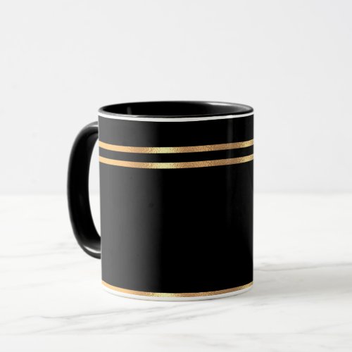 Black and Gold Rimmed  Mug