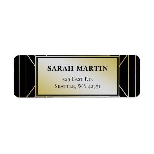 Black and Gold Roaring 20s art deco  Label