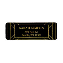 Black and Gold Roaring 20s art deco  Label