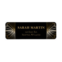 Black and Gold Roaring 20s art deco   Label