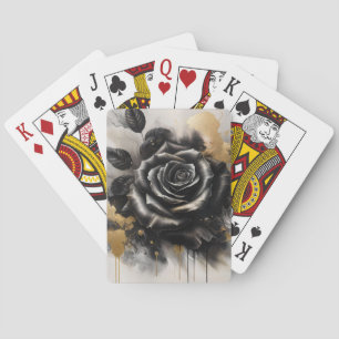 Black and Gold Rose Poker Cards