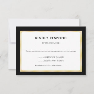 Black and Gold RSVP Card