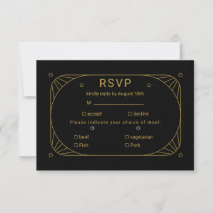 Black and Gold  RSVP Card