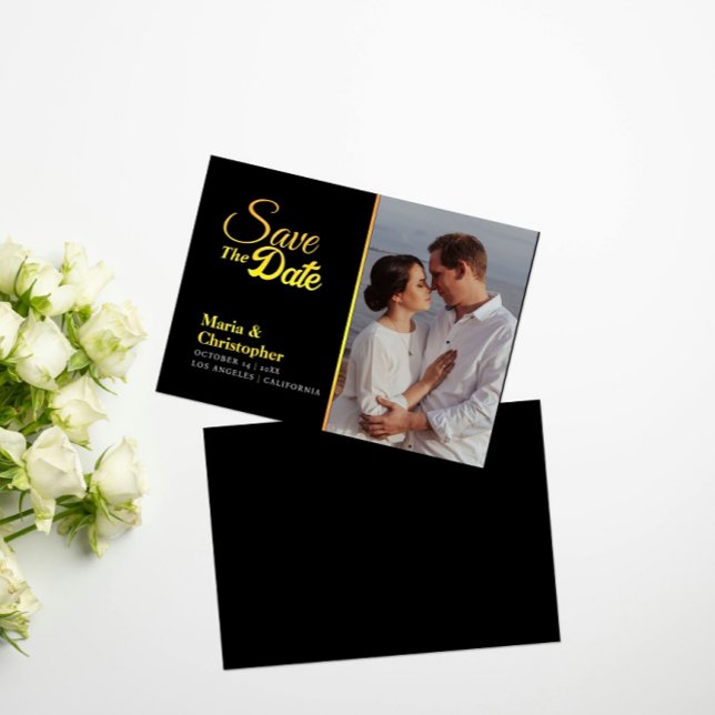 Black and Gold Save The Date Invitations (Creator Uploaded)