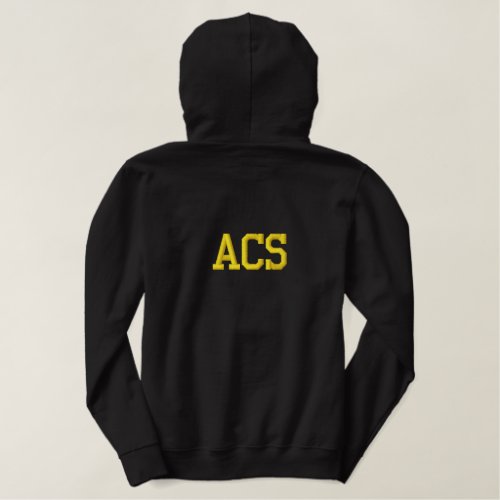 Black and Gold School Color Letters Embroidered Hoodie