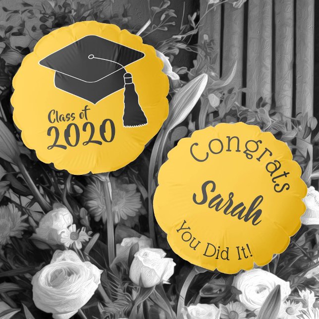 Black and Gold School Colors Class of 2024 Balloon (Creator Uploaded)