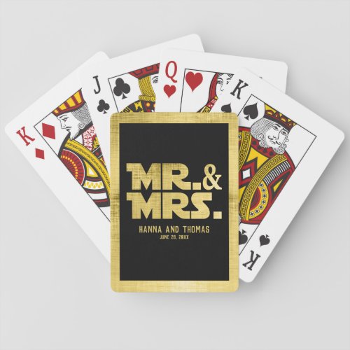 Black and Gold Sci Fi Themed Wedding  Playing Cards