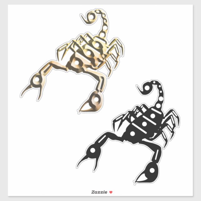Black and Gold Scorpion Bug Insects Sticker (Sheet)