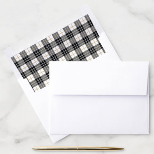 Black and Gold Scottish Tartan Plaid Pattern Envelope Liner