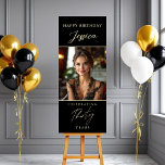 Black and Gold Script Photo 30th Birthday Foam Board<br><div class="desc">Celebrate in style with our Black and Gold Script Photo Birthday Foam Board! Featuring a sophisticated black background with elegant gold script accents, this customizable foam board highlights a cherished photo and personalized details for the birthday celebration. Perfect for milestone birthdays or glamorous parties, it creates a stunning focal point...</div>