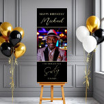 Black and Gold Script Photo 60th Birthday Foam Board<br><div class="desc">Celebrate in style with our Black and Gold Script Photo Birthday Foam Board! Featuring a sophisticated black background with elegant gold script accents, this customizable foam board highlights a cherished photo and personalized details for the birthday celebration. Perfect for milestone birthdays or glamorous parties, it creates a stunning focal point...</div>