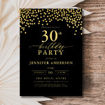 Black And Gold Script Thirty 30th Birthday Invitation<br><div class="desc">Set the stage for an elegant celebration with a Black and Gold Script Birthday Invitation! Featuring luxurious gold script on a sleek black background, this design exudes sophistication and timeless charm. Perfect for milestone birthdays or any stylish event, it effortlessly combines classic elegance with modern flair. Whether it’s a grand...</div>