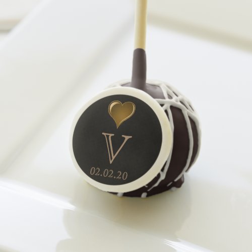 Black and Gold Scroll Wedding Cake Pops