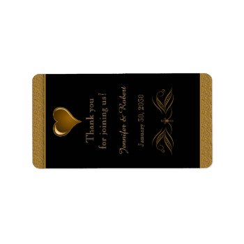Black And Gold Scroll Wedding Lip Balm Label by NoteableExpressions at Zazzle