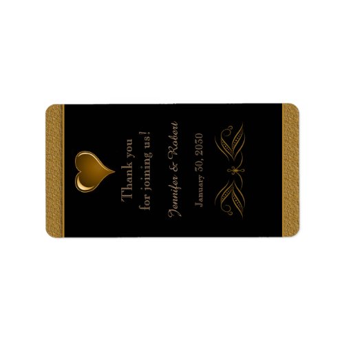 Black and Gold Scroll Wedding Lip Balm Label