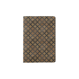 Black and Gold Seamless Pattern Passport Holder